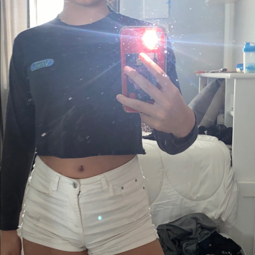 VANS cropped grey long sleeve shirt
